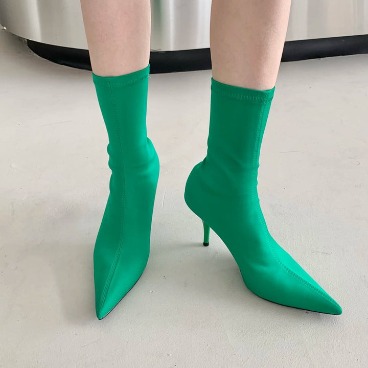 Annalise | Stiletto Sock Ankle Boots Womens
