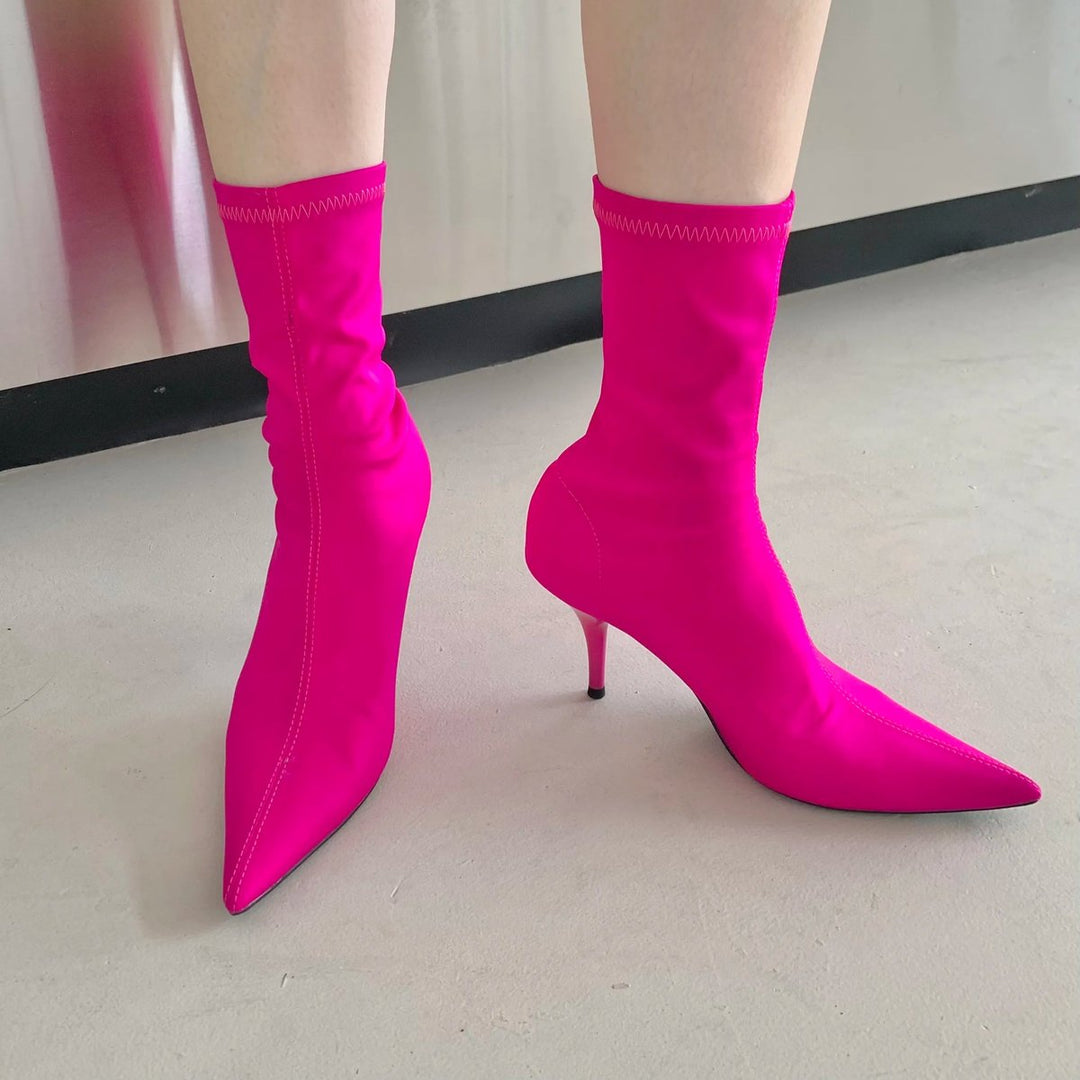 Annalise | Stiletto Sock Ankle Boots Womens