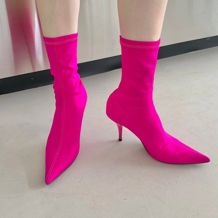 Annalise | Stiletto Sock Ankle Boots Womens