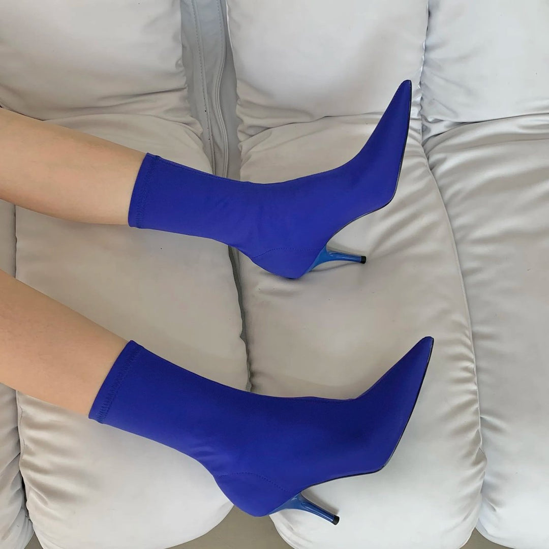 Annalise | Stiletto Sock Ankle Boots Womens