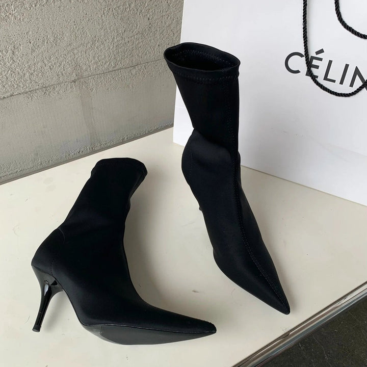 Annalise | Stiletto Sock Ankle Boots Womens