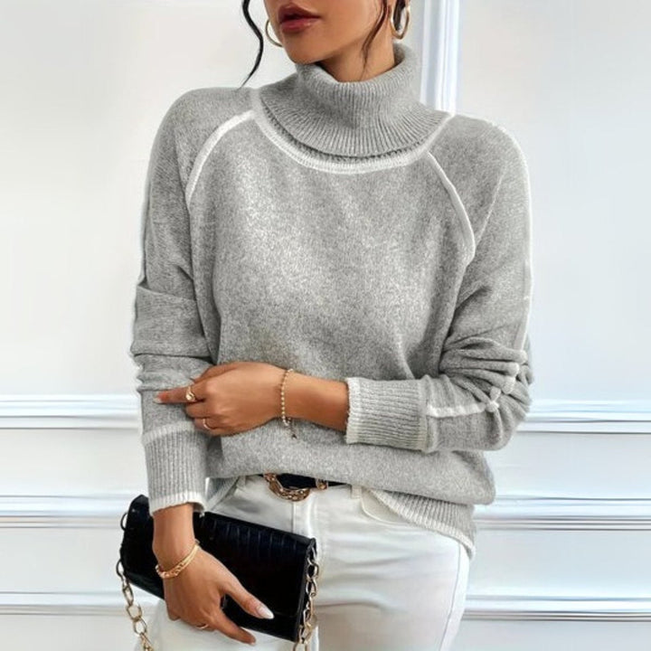 Kitty | Ribbed Contrast Turtleneck Jumper Raglan