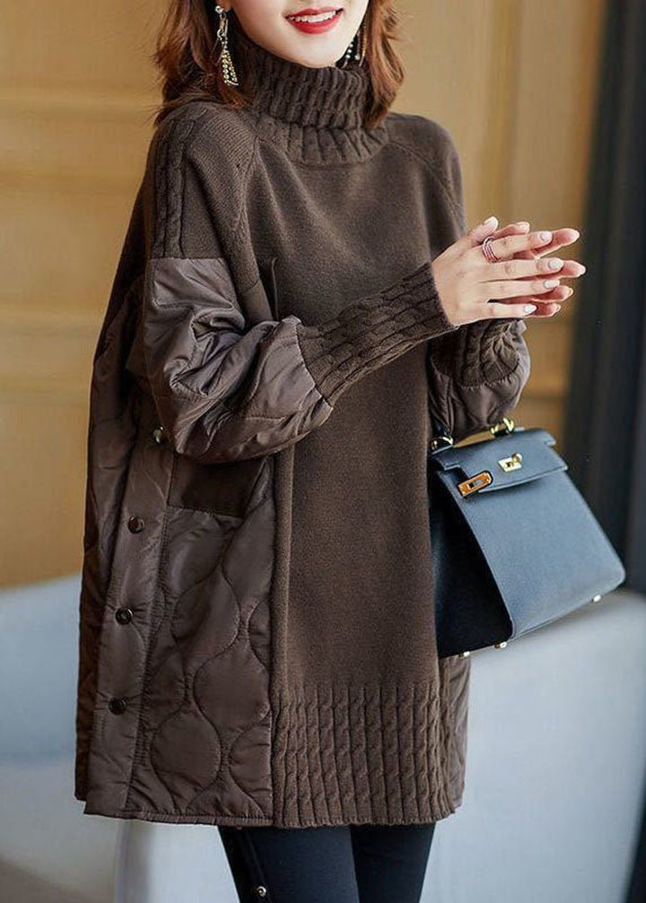 Peggy | Patchwork Quilted Turtleneck Jumper Relaxed