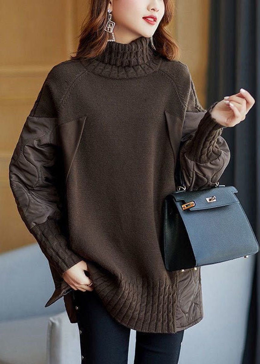 Peggy | Patchwork Quilted Turtleneck Jumper Relaxed