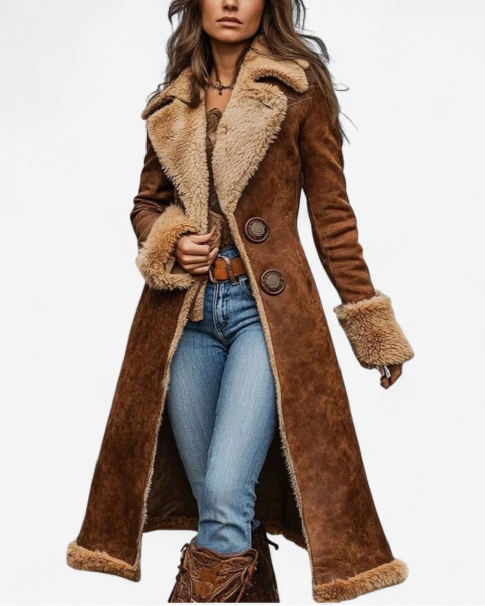 Matilda | Shearling Lined Long Faux Trench