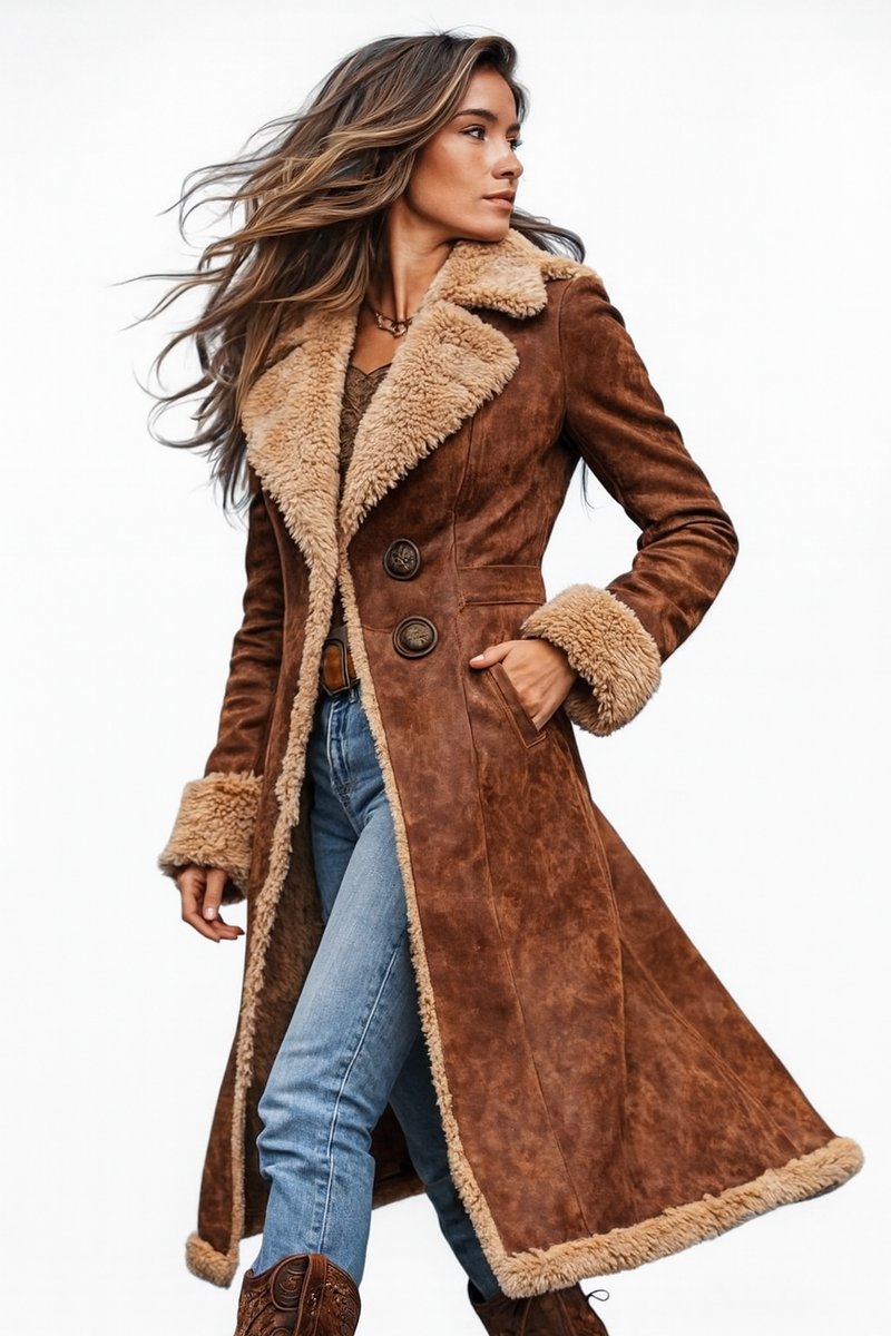 Matilda | Shearling Lined Long Faux Trench