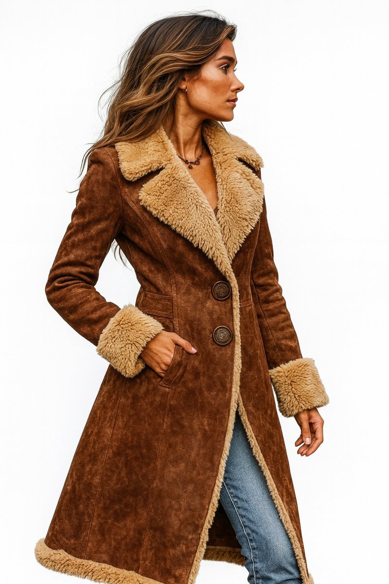 Matilda | Shearling Lined Long Faux Trench