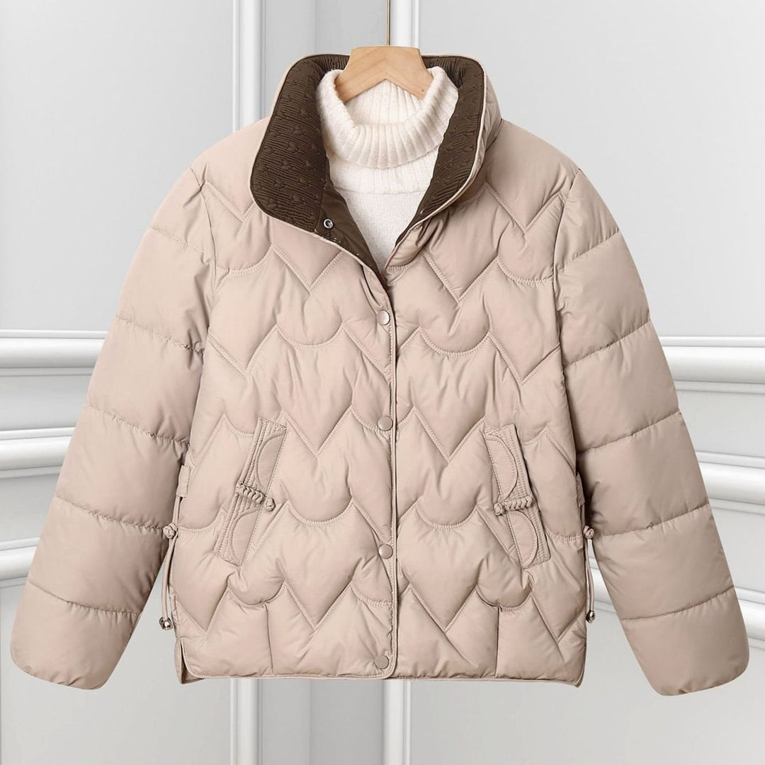 Nessa | Chevron Snap Front Puffer Jacket