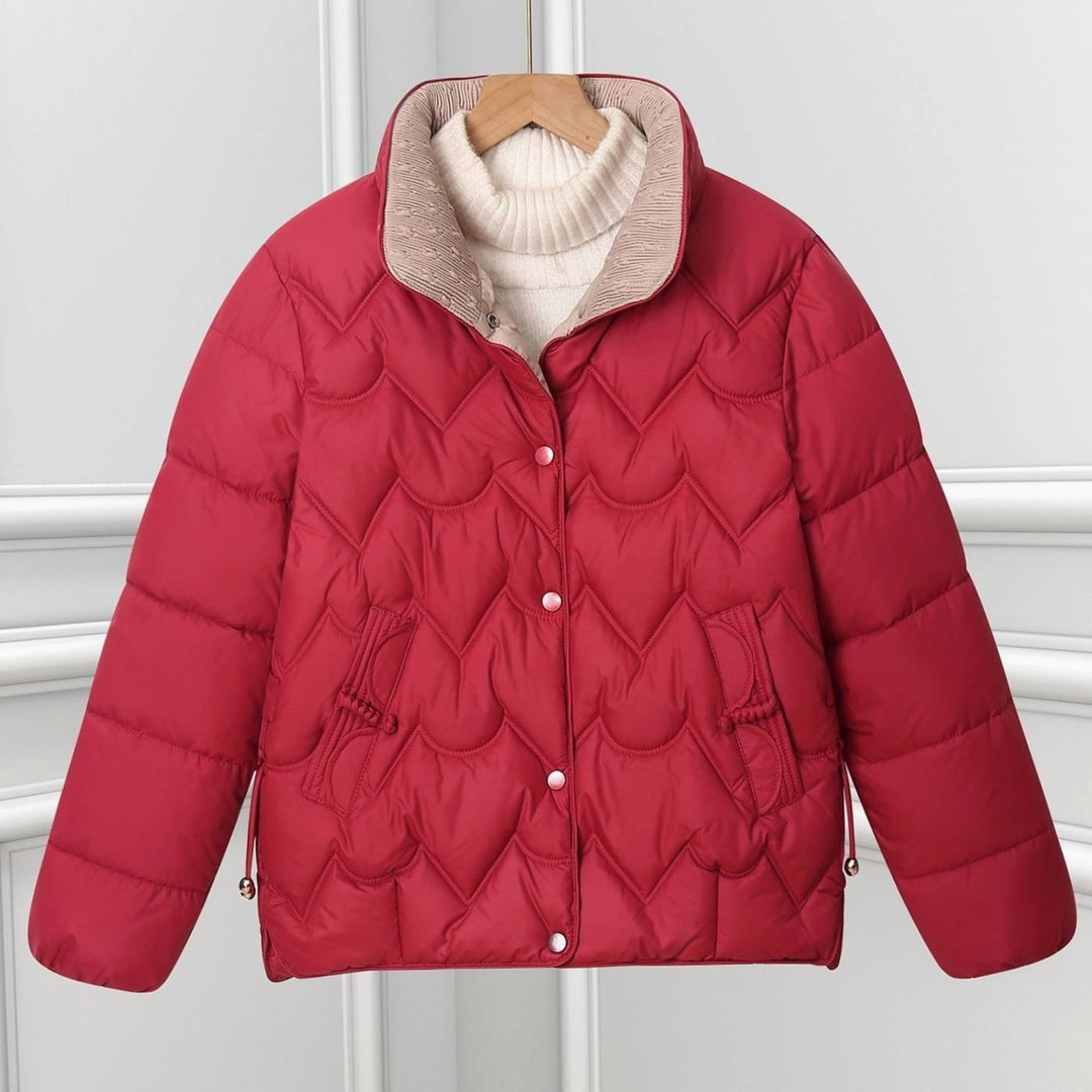 Nessa | Chevron Snap Front Puffer Jacket