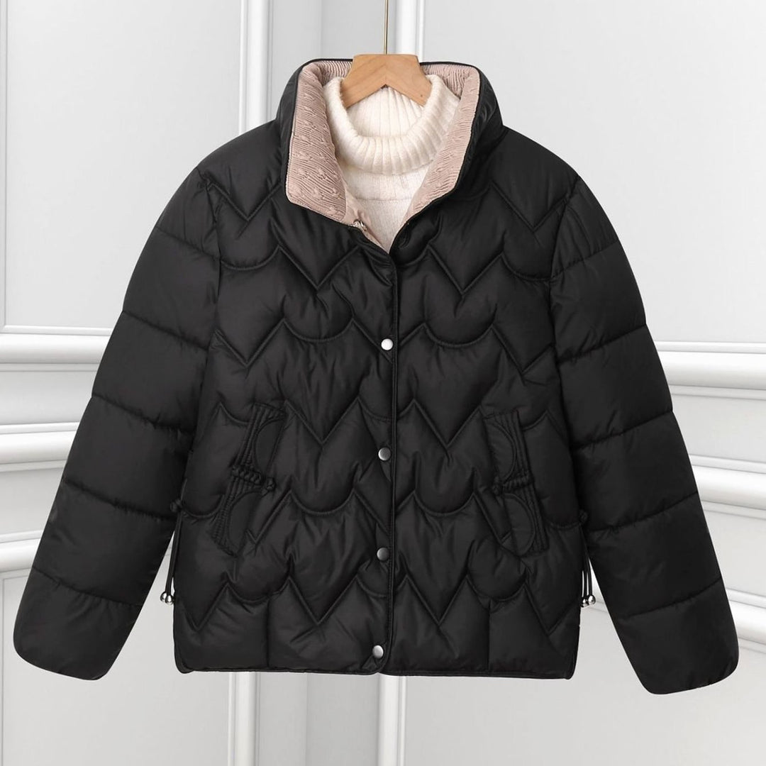 Nessa | Chevron Snap Front Puffer Jacket