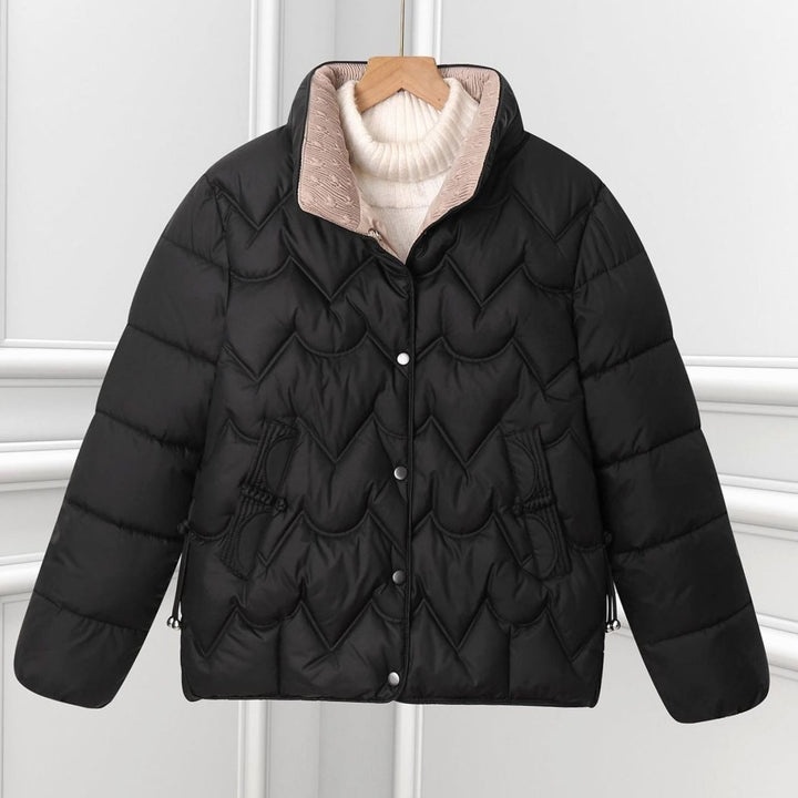 Nessa | Chevron Snap Front Puffer Jacket