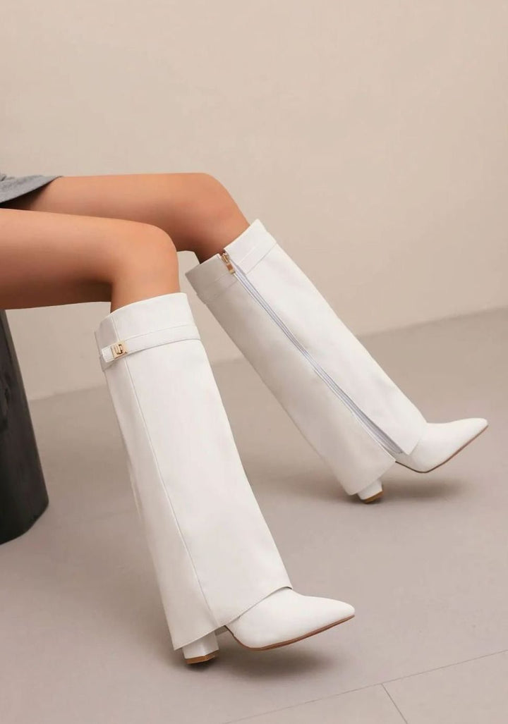 June | Suede Wedge Thigh Boots