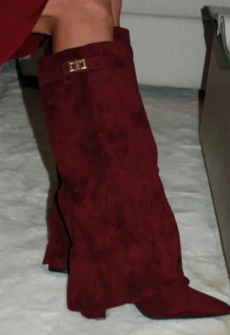June | Suede Wedge Thigh Boots