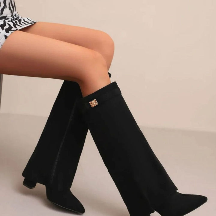 June | Suede Wedge Thigh Boots