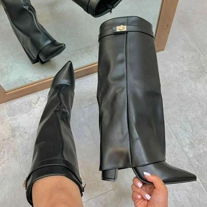 June | Suede Wedge Thigh Boots