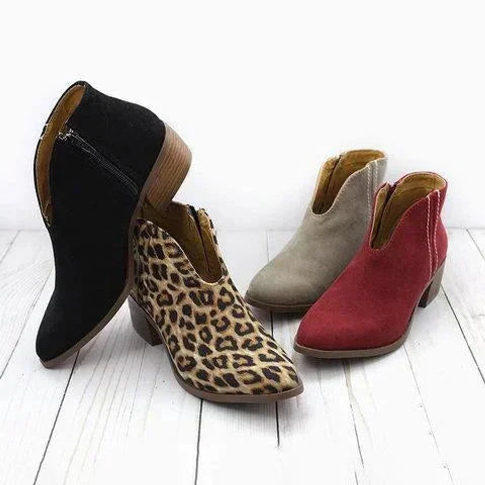 Rosie | Suede V Cut Ankle Boots