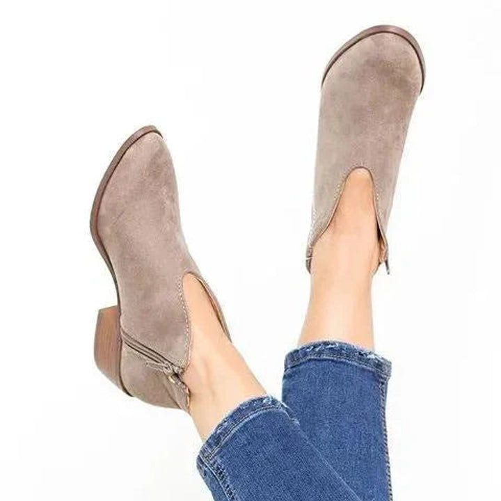 Rosie | Suede V Cut Ankle Boots