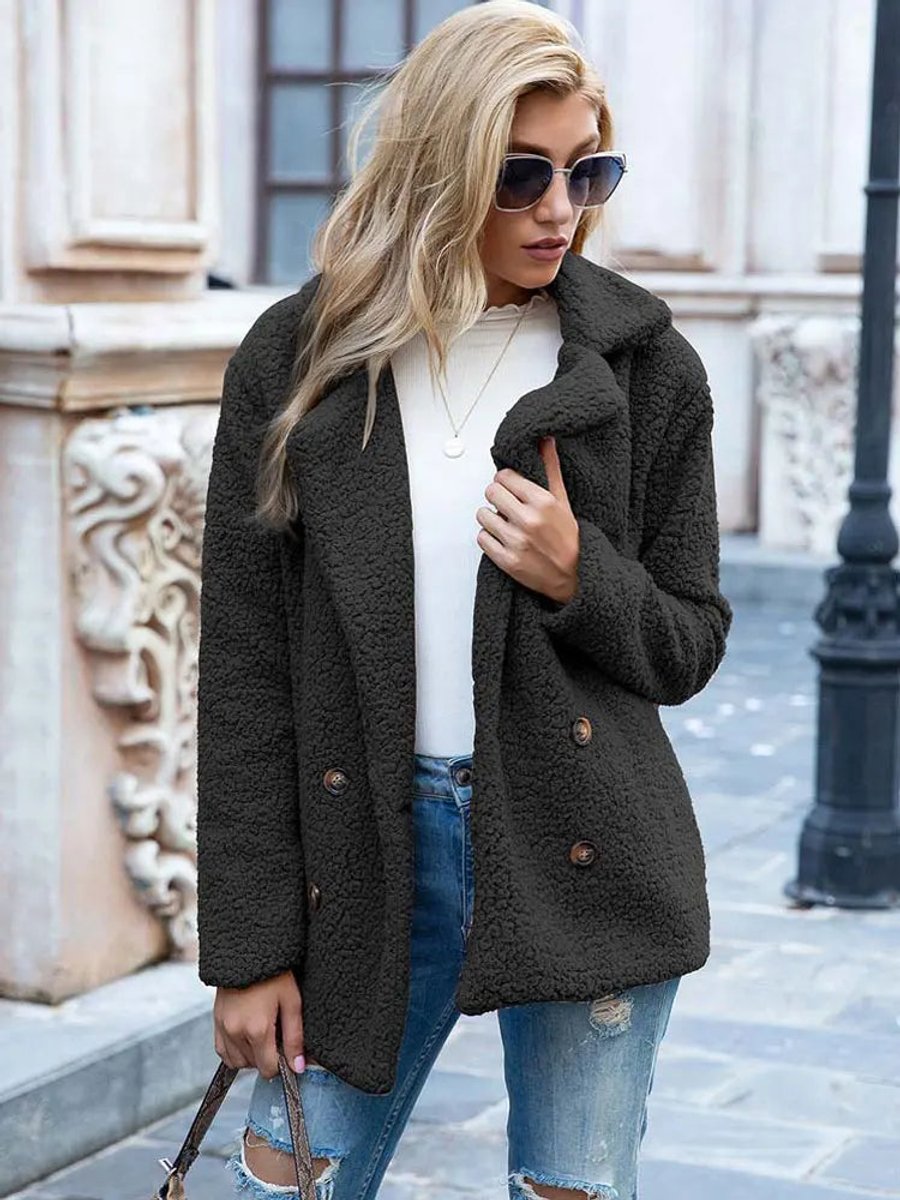 Ruby | Teddy Double Breasted Oversized Coat