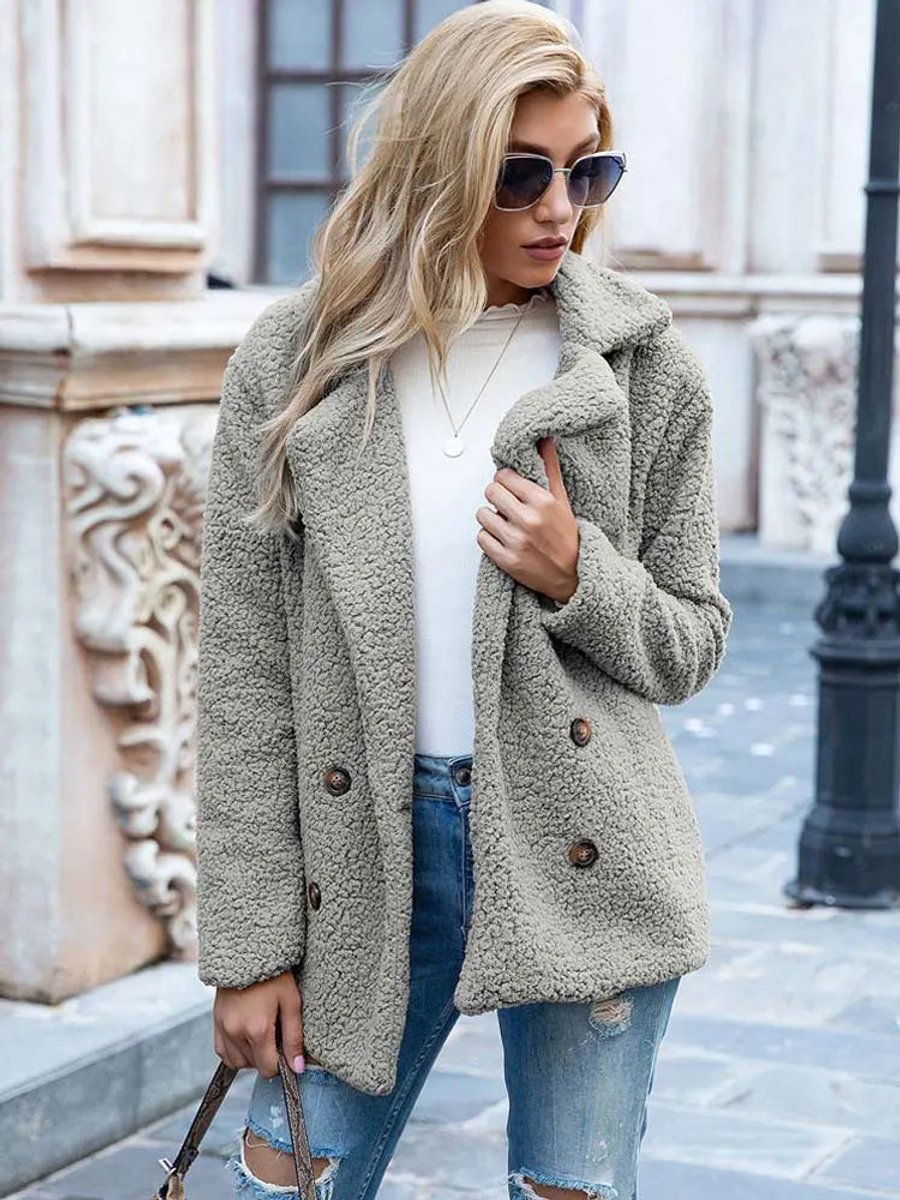 Ruby | Teddy Double Breasted Oversized Coat