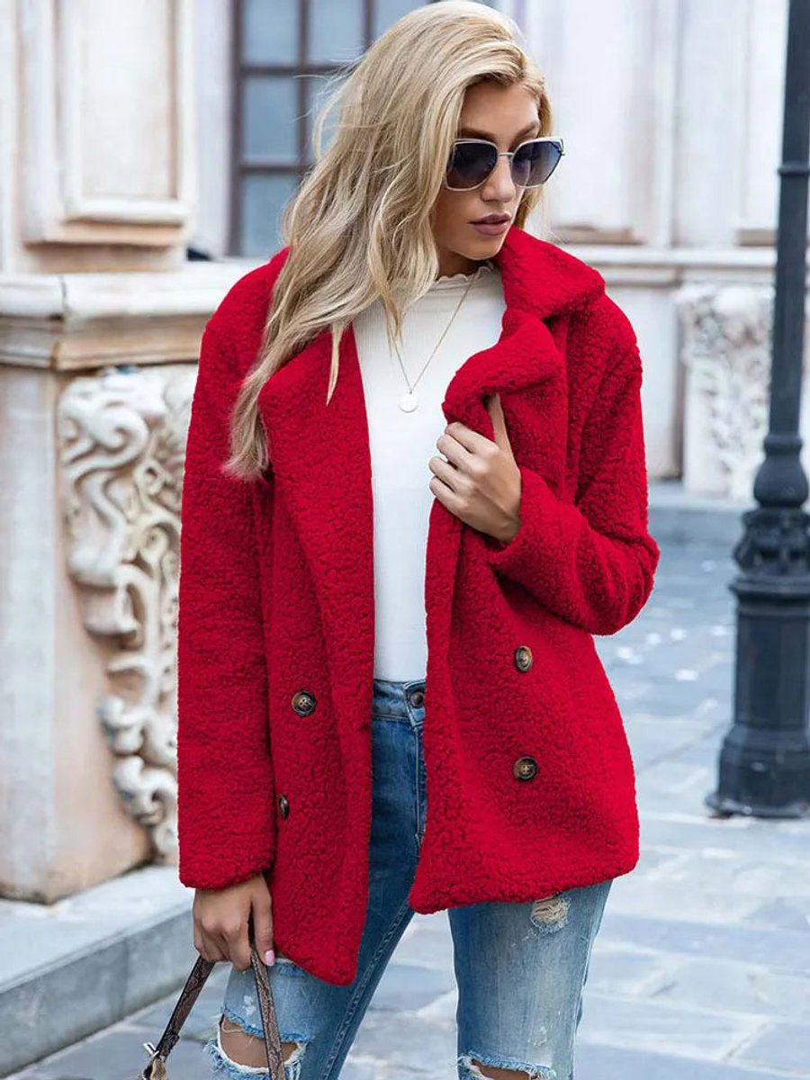 Ruby | Teddy Double Breasted Oversized Coat